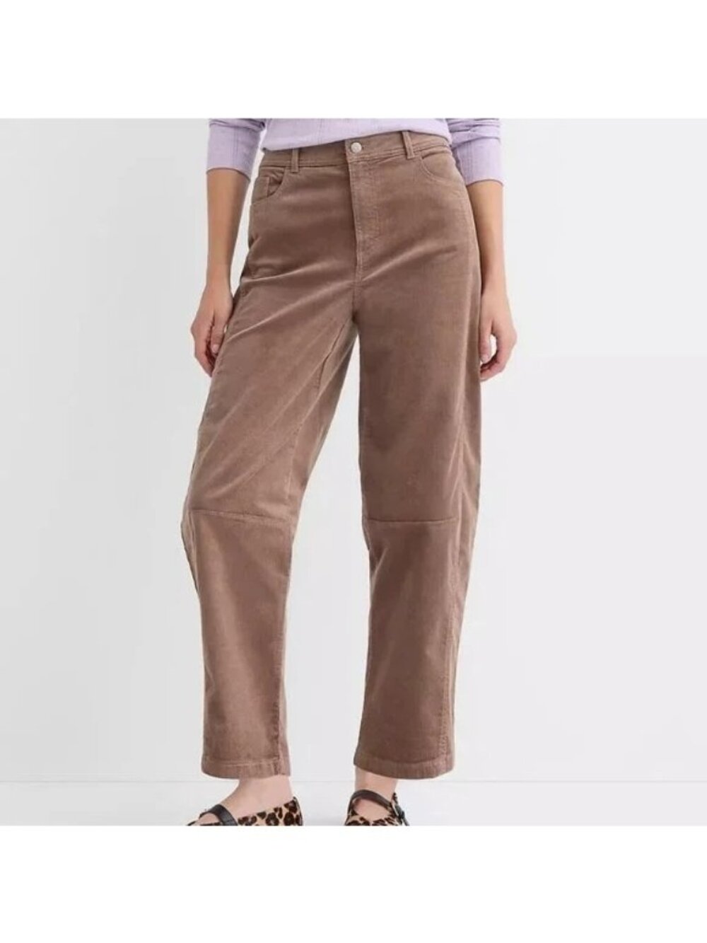 LOFT Brown Mocha corduroy The Barrel Leg Pants 25/0